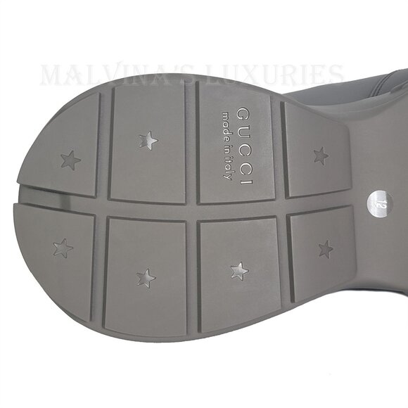 GUCCI SNEAKERS MENS RHYTON SHOES GREY INTERLOCKING LOGO LEATHER - Picture 13 of 15